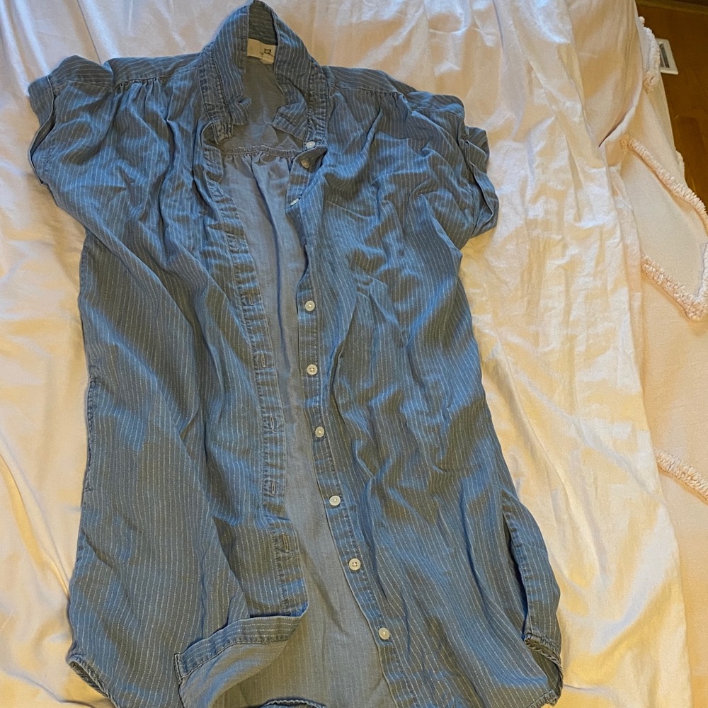 Thread & Supply 100% tencel Blue Striped shirt Dress
